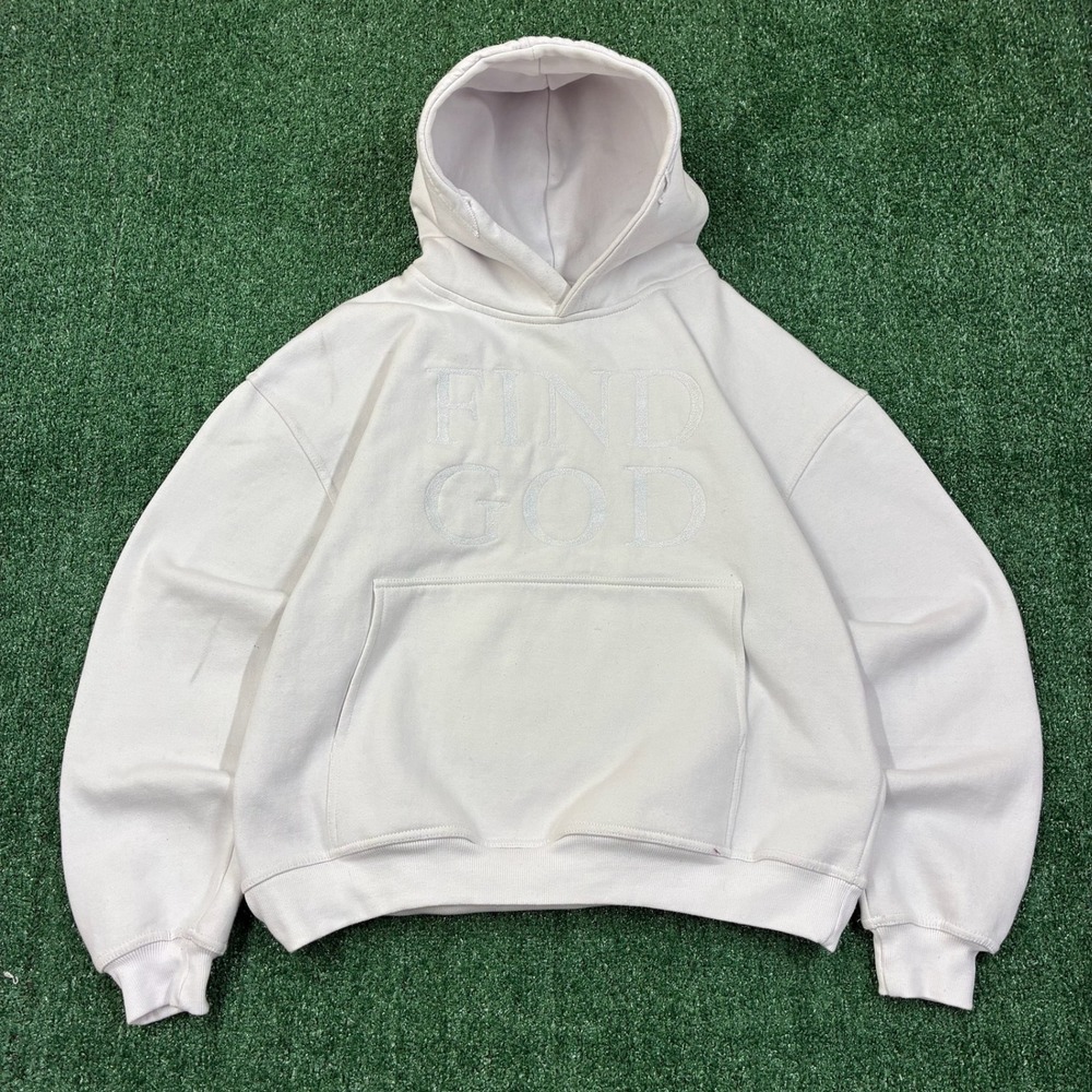 Y2K Embroidered "Find God" Jesus Graphic Hoodie
